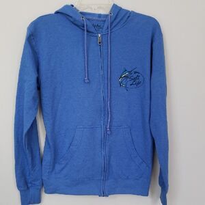 Salt Life Blue Hoodie Mens S Zip Fishing Swordfish Graphic